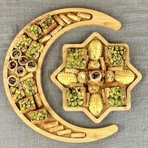 Bandeja de Servir con Diseño Moderno de Patrón de Bambú, Ecológica, Pulida, Apta para Lavavajillas, Platos para Fiestas - Product Image 1