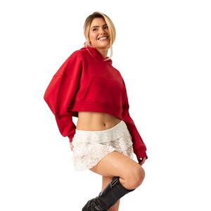 Sudadera Corta de Invierno para Mujer con Capucha Ajustable, 100% Algodón Felpa, Estilo Casual Urbano y Ropa de Descanso - Product Image 1