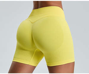 Service OEM personnalisé Short de yoga taille haute extensible effet push-up fessier pour la gym, l'entraînement, le sport et le fitness - Product Image 6