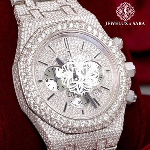 Reloj de Alta Calidad con Diamantes Moissanite con Baño de Oro de 18K para Uso Empresarial y de Moda, Disponible para Exportación - Product Image 3