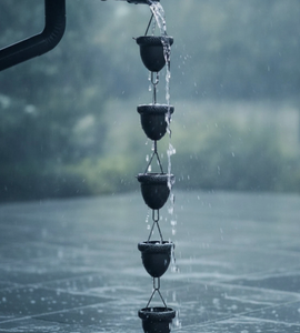 โซ่รับน้ำฝนรูปทรงลูกโอ๊กสำหรับรางน้ำตกแต่งภายนอกอาคาร ใช้แทนท่อระบายน้ำพร้อมถ้วยรูปทรงลูกโอ๊ก - Product Image 3