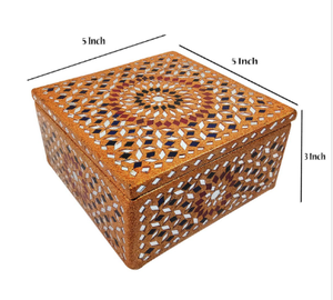 Handcrafted MDF Jewellery <b>Box</b> Geometric Mosaic <b>Trinket</b> Storage <b>Box</b> Decorative Keepsake Gift <b>Box</b> Vintage Home Decor - Product Image 3