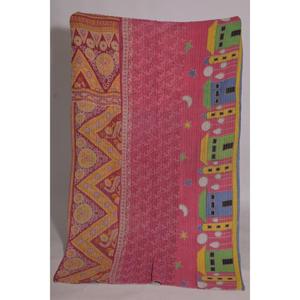 Handmade Eco-Friendly Washable Printed Kantha <b>Quilt</b> Floral Cotton <b>Throw</b> Indian Vintage Boho Bedspread Reversible Blanket - Product Image 1