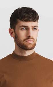 T-shirt pour homme en coton 100% couleur caramel, décontracté, manches courtes, séchage rapide, respirant, streetwear d'été, usage quotidien, doux - Product Image 2