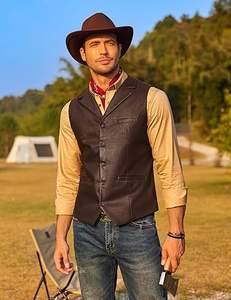 Chalecos de Cuero para Hombre, Chaleco Ajustable sin Mangas, Chaleco de Motocicleta de Cuero Personalizado para Hombre - Product Image 3