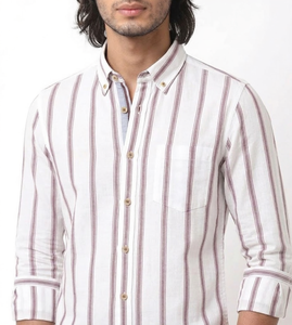 เสื้อเชิ้ตผ้าฝ้าย 100% ลายทางสไตล์คลาสสิค ใส่สบาย ระบายอากาศดี เหมาะสำหรับฤดูร้อน แบบติดกระดุม ODM - Product Image 3