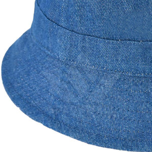 Blue Denim Customized Adjustable <b>Bucket</b> <b>Hat</b> for <b>Men</b> 100% Cotton Casual Four Seasons Adult Wear - Product Image 3