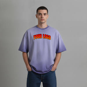 T-shirts pour hommes en coton lourd lavé, col rond, épaules tombantes, style hip-hop, respirants, pour la gym, fabrication sur mesure OEM/ODM - Product Image 1