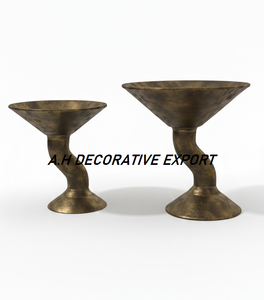 Luxury <b>Gold</b> Polished Curved Flower Bowls Modern Elegant Aluminum Finish Eco-Friendly Decorative Pedestal <b>Vases</b> for Wedding Home - Product Image 2