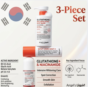 ANGELS LIQUID Set de Cuidado Corporal con Glutatión, Niacinamida y Arbutina, Bruma Corporal Desodorante Iluminadora y Blanqueadora, BHA Liquid Trading Company - Product Image 1
