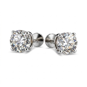 Pendientes de Diamante Cultivado en Laboratorio de Platino de 2.00 CT con Cierre de Rosca para Mujer, Certificados por IGI, Diseño de Cierre Seguro, Joyería Fina, Regalo Brillante - Product Image 2