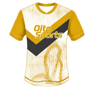 Golden Yellow <b>White</b> <b>Black</b> Short Sleeve Rugby Jersey Crew Neck Graphic Athletic Performance Team Sportswear Training Match Rugby - Product Image 1