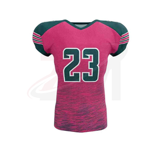 Camiseta de Fútbol Americano Rosa y Verde con Estampado por Sublimación Número 23, Transpirable, de Poliéster, Talla Adulto - Product Image 2