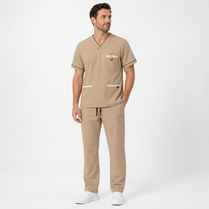 Tenue d'infirmière OEM extensible 4 directions avec logo personnalisé, uniforme d'hôpital élégant pour femmes - Product Image 3