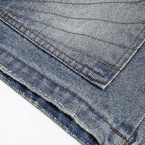 Pantalones Cortos de Mezclilla de Algodón para Hombre, de Secado Rápido, Impermeables, Transpirables, Estilo Vintage Lavado, para Verano, Estilo Urbano, con Remaches - Product Image 4
