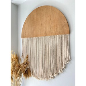 Tapiz de Macramé de Alta Gama, Forma Circular, Fibra Natural, Decoración del Hogar, Sala de Estar, Tema Natural, Pieza Única - Product Image 6