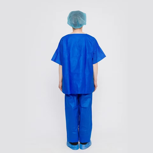 Premium Disposable Non-Woven Scrub Suit Customize Hospital Medical SMS Fabric Protective Nurse Uniform <b>Doctor</b> Workwear <b>Set</b> - Product Image 6