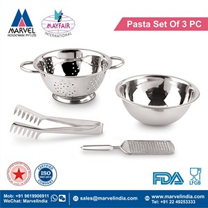 3-Piece Stainless Steel <b>Baking</b> Tool <b>Set</b> Measuring Mixing Bowl, Wire Whisk & Sugar/Flour Shaker - Product Image 2