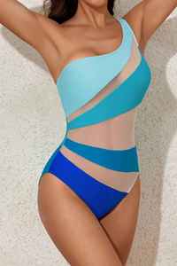 Body de una pieza para mujer al por mayor, de verano, con logo frontal, de licra y nailon, transpirable con paneles de malla. - Product Image 4