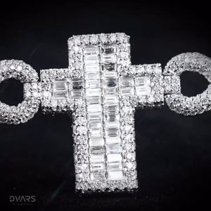 Pulseras de Moissanita VVS1 con Cruz Infinita, Pasan la Prueba del Diamante, Plata de Ley 925, Joyería de Lujo Certificada, Estilo Hip Hop Bling Iced - Product Image 1