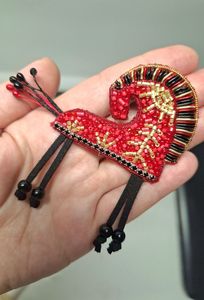 Elegant Handmade Embroidery Brooch Beads Pearls Sequins Luxury Handcrafted Beaded Embroidery MD HANDICRAFTS Model MD-9635 - Product Image 5