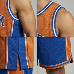 Maillot de basket vintage personnalisé pour homme, orange rétro, en maille respirante, uniforme de sport vierge, vente en gros - Product Image 5