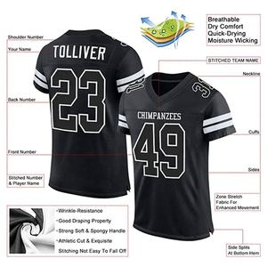 Maillot de football américain surdimensionné personnalisé en sublimation, maillot de rugby, maillot de football américain pour hommes, streetwear en mesh - Product Image 2