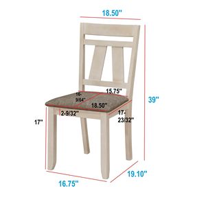 Set di 2 Sedie da Pranzo Stile Cottage, Seduta Imbottita Grigio Gesso, Struttura in Legno, Design Transizionale per Arredamento Sala da Pranzo - Product Image 6