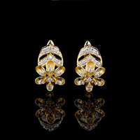 Anting-anting gantung vintage berlian buatan laboratorium desainer wanita |   Perhiasan Pernikahan Mewah Emas Padat 14K Bersertifikat IGI Ghlam