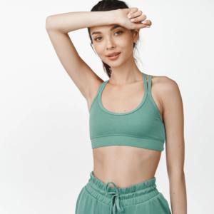 Sujetador Deportivo para Mujer, Acolchado, Soporte Medio, Tirantes Cruzados, Sin Costuras, para Yoga y Ejercicio - Product Image 1