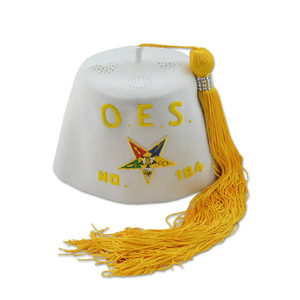 Chapeau Bob en Velours Violet avec Emblème Maçonnique en Strass et Pompon Doré pour Événements Formels - Product Image 2