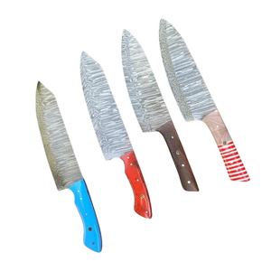 Couteau de chef artisanal en acier Damas de 13 pouces, fabriqué sur mesure par Ahmad Fabric, avec étui en cuir, manche élégant, personnalisable - Product Image 2