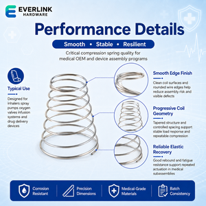 Ressorts de compression coniques médicaux personnalisés avec approvisionnement OEM stable et traçable pour systèmes de pompes à perfusion et à seringues - Product Image 2