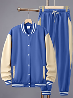 Men's Customized Hoodie Set Sporty Track Suit Winter 100% Cotton Fleece Customized Colors Patchwork Design