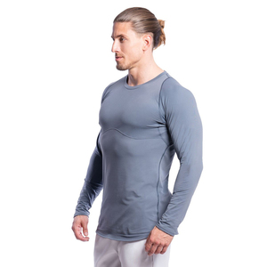 Latest Design Hot Sale Men Compression <b>Shirts</b> Comfortable Lightweight Eco-Friendly Spandex/<b>Polyester</b> Fitness Wear - Product Image 3