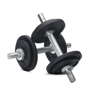 Haltères recouverts de caoutchouc avec poignée antidérapante, équipement de fitness complet unisexe - Product Image 5