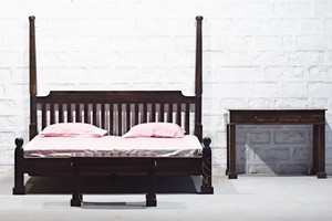 SUREN SPACE Solid Wood Traditional Hotel <b>Bed</b> <b>Platform</b> Design Modern Contemporary Farmhouse Style Durable Furniture Rajasthan - Product Image 5