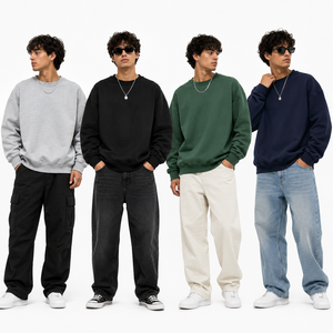 Custom <b>Men</b> Oversized Sweatshirt Crewneck <b>Pullover</b> Long Sleeve Casual Top Relaxed Fit Bulk Buyer Fashion Collection USA Market - Product Image 1