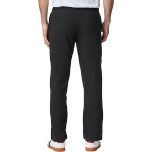 Black Cotton Sweatpants Elastic Waist <b>Drawstring</b> Casual Jogging Pants with Side Pockets Midweight Knitted Fit - Product Image 2