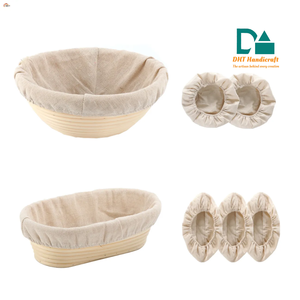 Cesta ovalada para fermentar pan, juego de banneton con forro de lino para uso doméstico y en panaderías - Product Image 2