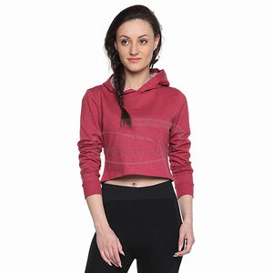 Sudadera de mujer de gran tamaño personalizable con cuello alto Sudadera con capucha corta de invierno y Top corto con cremallera completa Tops casuales de longitud larga - Product Image 1
