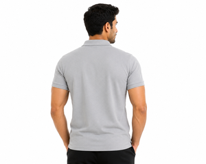 Polo gris personnalisé en gros |   Polo d'entreprise en polyester OEM ODM |   Vêtements de golf et promotionnels avec logo brodé - Product Image 4
