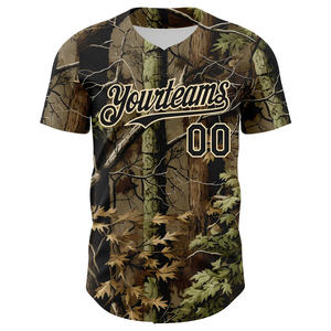 Custom Sublimated Camo Baseball Jersey Lightweight 100% Polyester Breathable Short Sleeve Shirt for All Seasons - Product Image 2