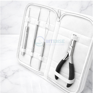 4pcs Hair Extension Tool Kit Stainless Steel Pliers Hook <b>Needle</b> Loop <b>Threader</b> Set Black for Salon Professional and Beginners - Product Image 6