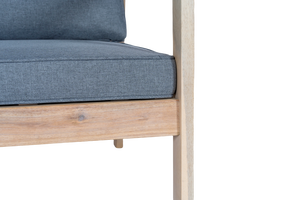 Best-Selling <b>Outdoor</b> Modern Wooden <b>Sofa</b> Set Stylish Blue <b>Cushions</b> & Weather-Resistant Acacia Wood Frame for Courtyard or Hotel - Product Image 3