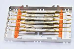 Kit d'instruments dentaires pour implants Sinus Lift en acier inoxydable allemand de haute qualité, 5 pièces, avec cassette, manuel, certifié CE, par GS - Product Image 2