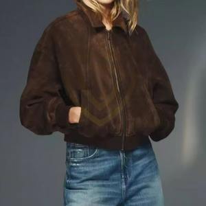 เสื้อแจ็คเก็ตหนังกลับผู้หญิงสุดหรู ระบายอากาศได้ดี คอตั้ง สำหรับฤดูหนาว - Product Image 3