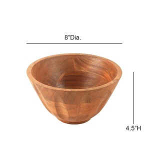 Bol à salade en bois d'acacia fait main avec cuillères de service, finition naturelle, design contemporain, résistant à la chaleur, jetable pour une utilisation en cuisine - Product Image 6