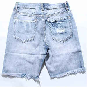 Shorts de Mezclilla Clásicos de Verano para Hombre, de Secado Rápido y Personalizados, 100% Algodón, Estilo Casual Desgastado - Product Image 1