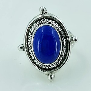 <b>Lapis</b> <b>Lazuli</b> <b>Ring</b> 925 Sterling Silver Handmade Boho Statement Promise Jewelry for Women Natural Oval Shape Gemstone Jewelry - Product Image 4